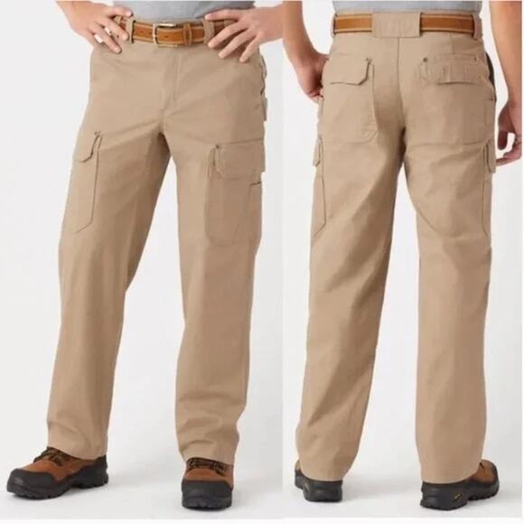 Duluth Trading Co Fire Hose Relaxed Fit Cargo Pants Mens 42 Desert Khaki Work - Picture 1 of 6